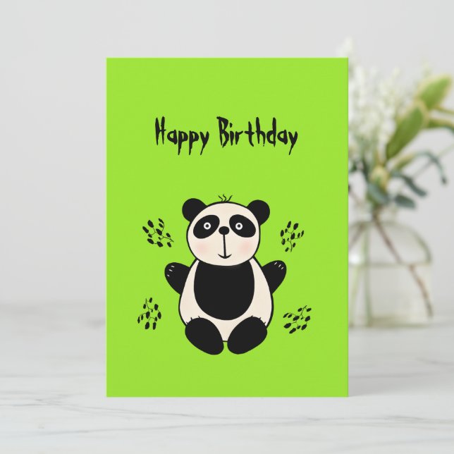 Cartes Pour Fêtes Annuelles Ours de panda (Debout devant)