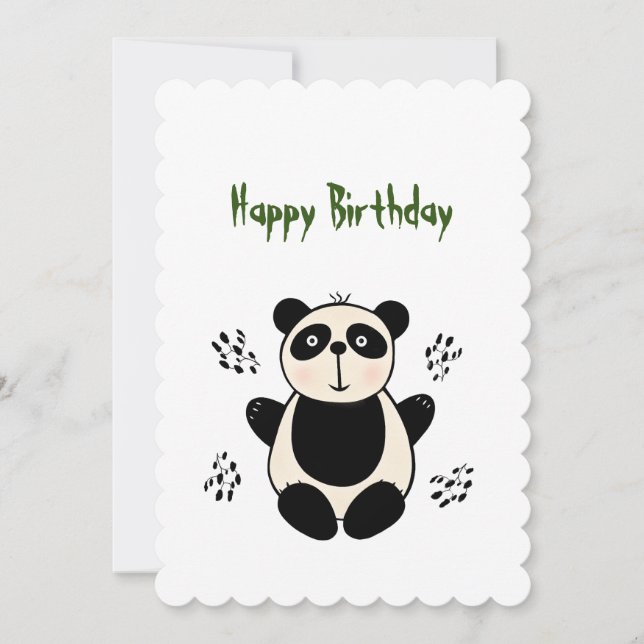 Cartes Pour Fêtes Annuelles Ours de panda (Devant)