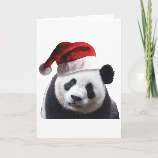 Cartes Pour Fêtes Annuelles Ours de panda Noël (Devant)