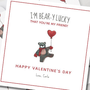 Cartes Pour Fêtes Annuelles Ours en peluche aquarelle Saint-Valentin