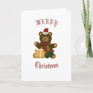 Cartes Pour Fêtes Annuelles Ours en peluche de Noël