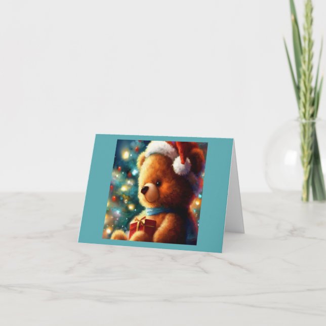 Cartes Pour Fêtes Annuelles Ours en peluche de Noël 3 (Devant)