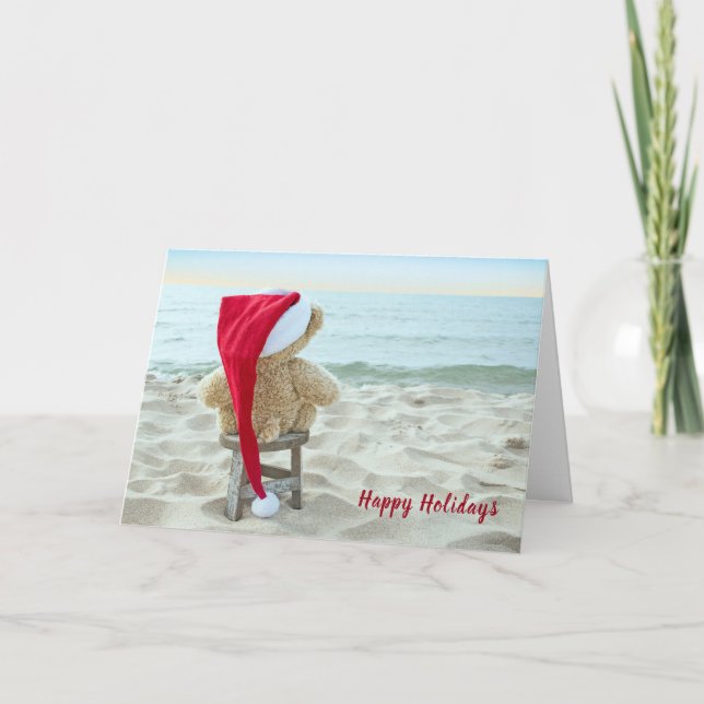 Cartes Pour Fêtes Annuelles Ours en peluche de Noël Tu me manques (Devant)