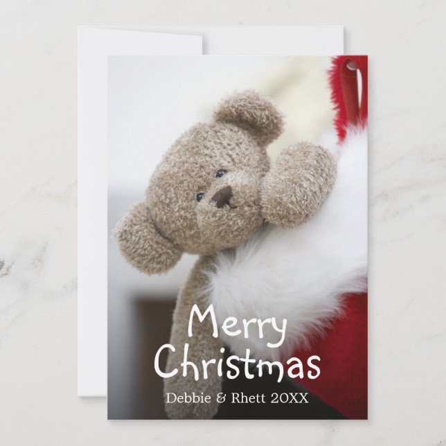Cartes Pour Fêtes Annuelles Ours en peluche en stock de Noël (Devant)