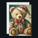 Cartes Pour Fêtes Annuelles Ours en peluche Noël vintage<br><div class="desc">Ours en peluche Noël vintage</div>