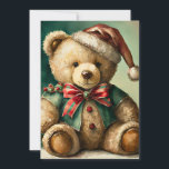 Cartes Pour Fêtes Annuelles Ours en peluche Noël vintage<br><div class="desc">Ours en peluche Noël vintage</div>