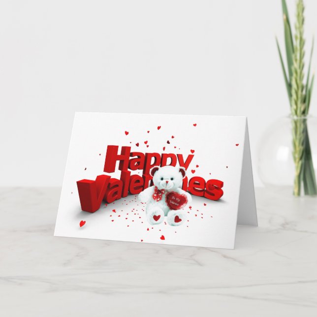 Cartes Pour Fêtes Annuelles Ours Heureuse Sainte-Valentin (Devant)