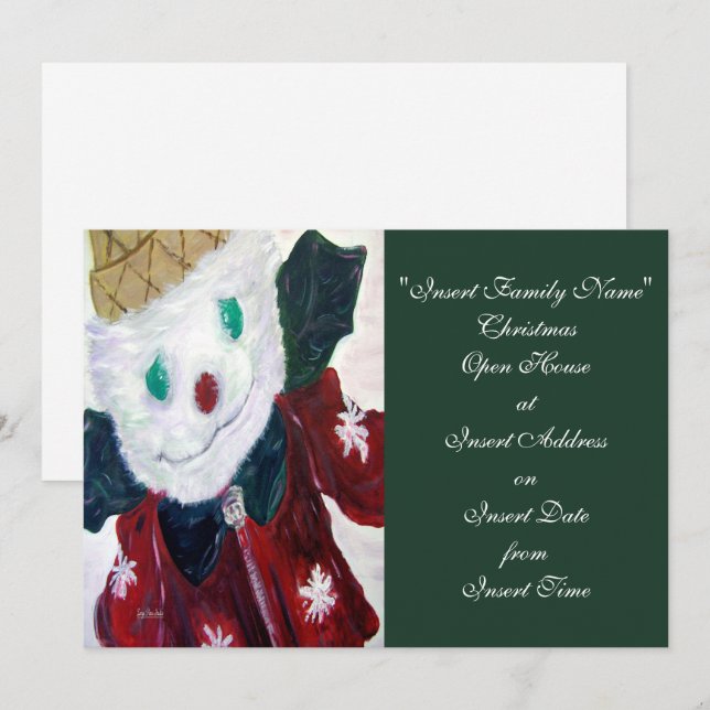 Cartes Pour Fêtes Annuelles Ours Jingle (Devant / Derrière)