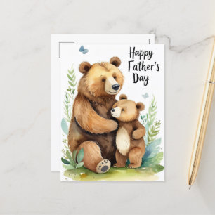 Cartes Pour Fêtes Annuelles Ours mou et Fête des pères d'oursons Animal adorab