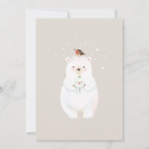 Cartes Pour Fêtes Annuelles Ours neige de Noël