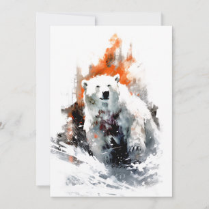 Cartes Pour Fêtes Annuelles Ours Polaire Américain Animal Sauvage