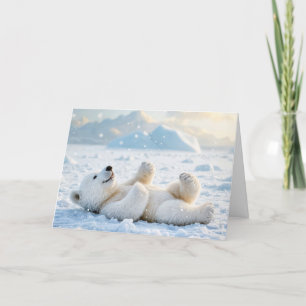 Cartes Pour Fêtes Annuelles Ours Polaire De Noël Sur Glace