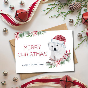 Cartes Pour Fêtes Annuelles Ours polaire élégant moderne Joyeux Noël