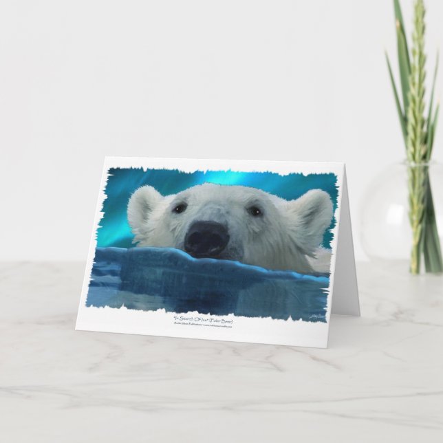 CARTES POUR FÊTES ANNUELLES OURS POLAIRE NAGEUR (Devant)