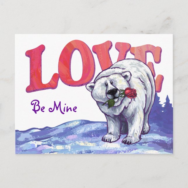 Cartes Pour Fêtes Annuelles Ours polaire Saint Valentin (Devant)