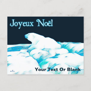 Cartes Pour Fêtes Annuelles Ours Polaire Sur Glace - Joyeux Noё l