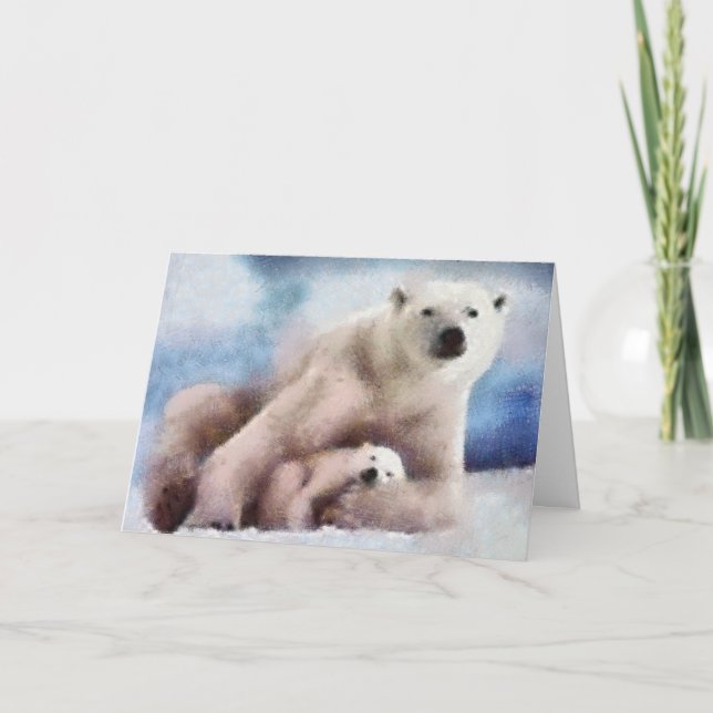 Cartes Pour Fêtes Annuelles Ours polaires (Devant)