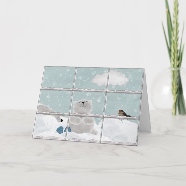 Cartes Pour Fêtes Annuelles Ours polaires de Noël (Devant)