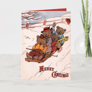 Cartes Pour Fêtes Annuelles Ours sur la corniche - Vacances Vintages