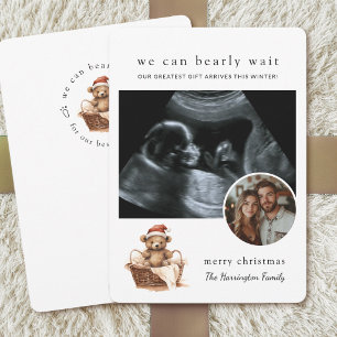 Cartes Pour Fêtes Annuelles Ourson Mignon à peine attendre Aquarelle Noël Bébé