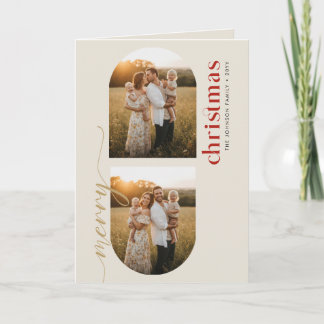 Cartes Pour Fêtes Annuelles Outdoor Family Portrait Christmas Photo Folded