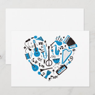 Cartes Pour Fêtes Annuelles Outil de coeur Musicien