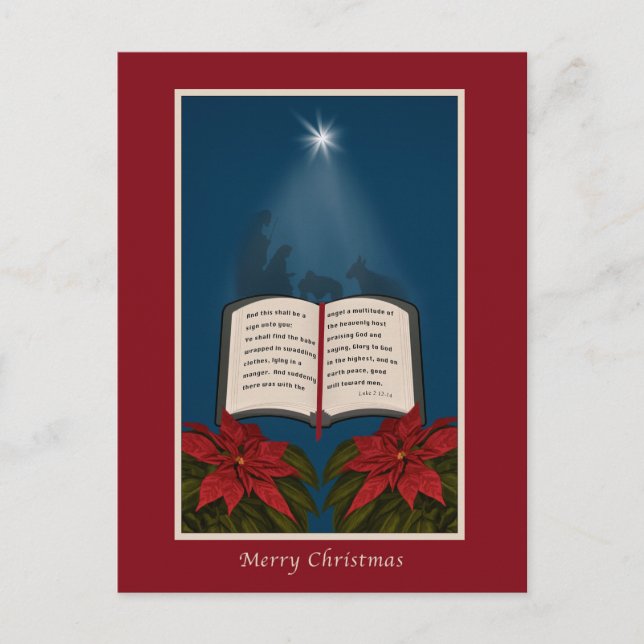 Cartes Pour Fêtes Annuelles Ouvrez le message de Noël de bible (Devant)