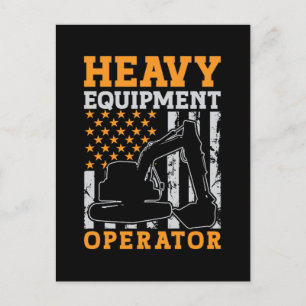 Cartes Pour Fêtes Annuelles Ouvrier de l'opérateur d'équipement lourd du condu