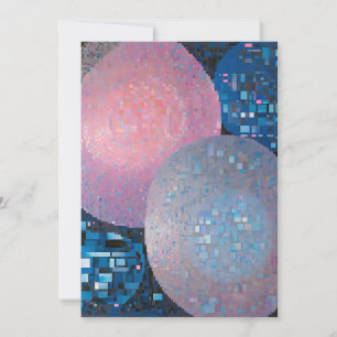 Cartes Pour Fêtes Annuelles Ovales opulents : Tons de bleu et de rose en Abstr