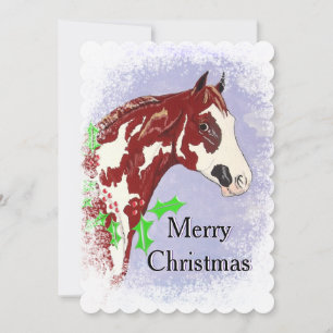 Cartes Pour Fêtes Annuelles Overo Paint Horse (Noël)