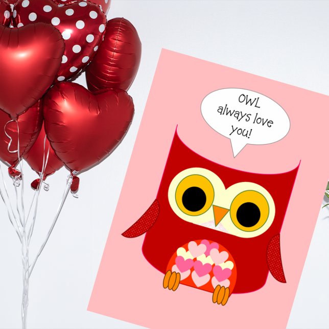 Cartes Pour Fêtes Annuelles Owl Always Love You Valentine's Day Card (Créateur téléchargé)