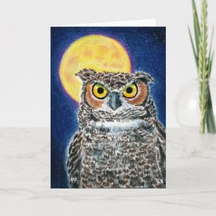 Cartes Pour Fêtes Annuelles Owl and Moon