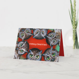 Cartes Pour Fêtes Annuelles OWL FAIT FACE À NOËL par Slipperywindow