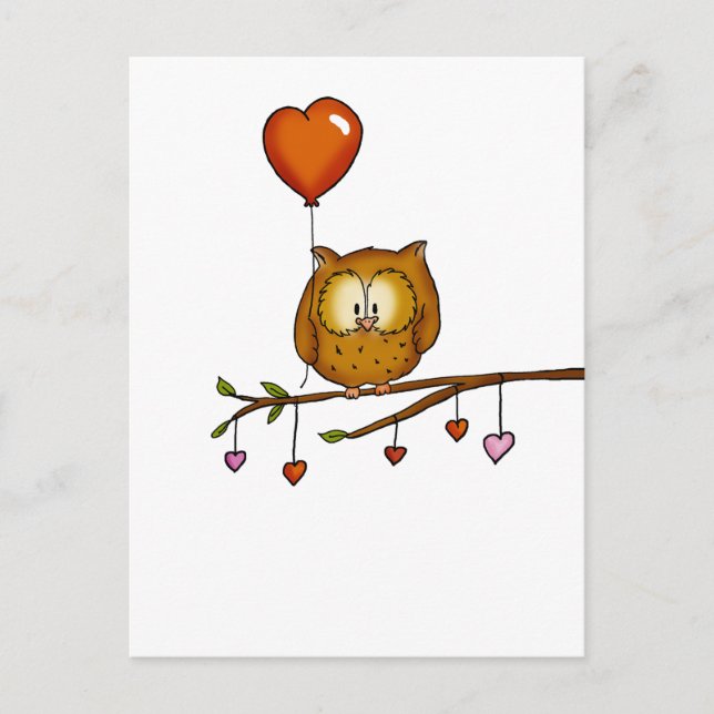 Cartes Pour Fêtes Annuelles Owl love you - cadeau de la Saint Valentin (Devant)