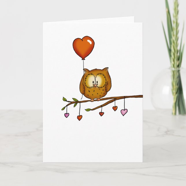 Cartes Pour Fêtes Annuelles Owl love you - cadeau de la Saint Valentin (Devant)