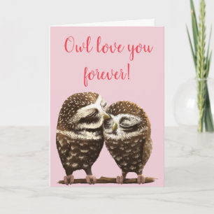 Cartes Pour Fêtes Annuelles Owl Love You Forever Valentines Day Greeting Card