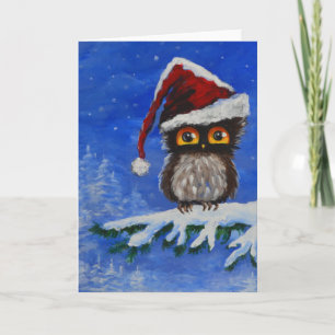 Cartes Pour Fêtes Annuelles Owl sera à la maison pour Noël