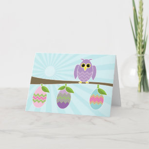 Cartes Pour Fêtes Annuelles Owl Ways Penser à vous à Pâques Fun et mignon