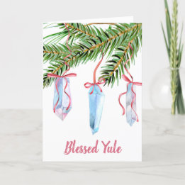 Cartes Pour Fêtes Annuelles Pagan Yule Tree Quartz Crystal Winter Solstice