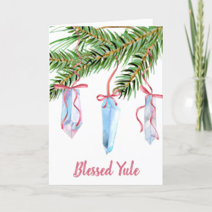 Cartes Pour Fêtes Annuelles Pagan Yule Tree Quartz Crystal Winter Solstice