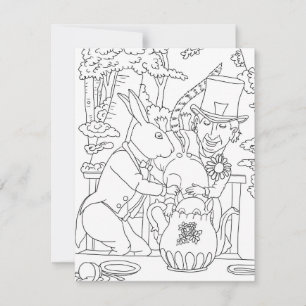 Cartes Pour Fêtes Annuelles Page de coloriage de la porte de la souris de lapi
