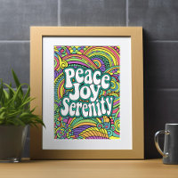 Page de coloriage Peace Joy Serenity Motif Abstrai