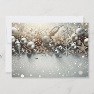 Cartes Pour Fêtes Annuelles Pailletés de Noël élégants avec des reflets argent
