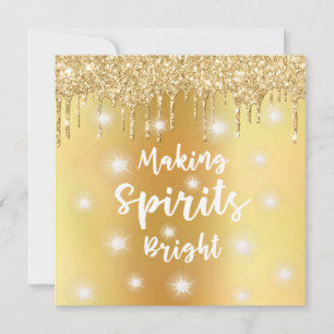 Cartes Pour Fêtes Annuelles Paillettes d'Or Modernes RENDRE LES ESPRITS BRILLA