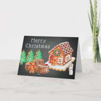 Cartes Pour Fêtes Annuelles pain d'épice Maison de biscuits, famille, Camion N