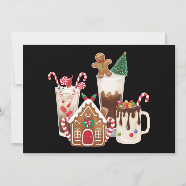 Cartes Pour Fêtes Annuelles Pain d'épice Noël Café Amant Cadeau Noël (Devant)