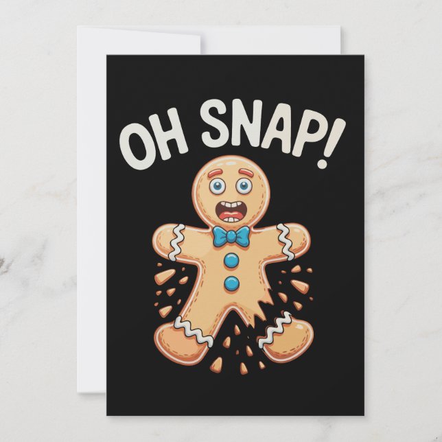 Cartes Pour Fêtes Annuelles Pain d'épice Oh Snap Noël Cookie Baking Xmas (Devant)
