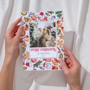 Cartes Pour Fêtes Annuelles Pain d'épice Personnalisé Joyeux Noël Photo