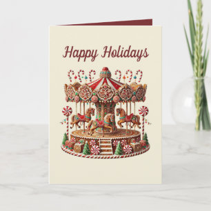 Cartes Pour Fêtes Annuelles Pain d'épices de Noël Carousel personnalisable