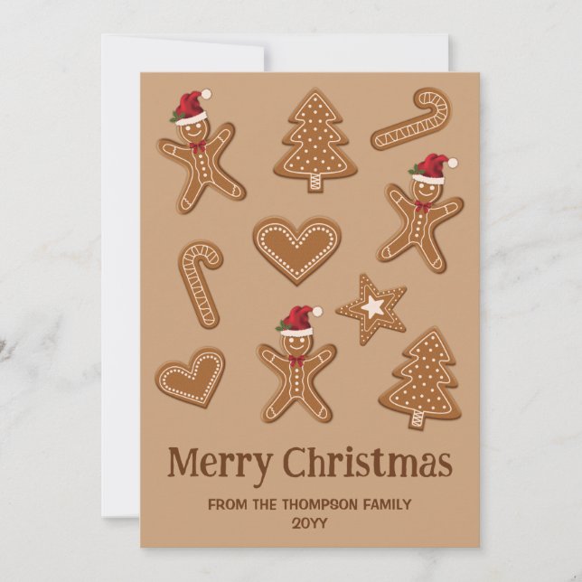 Cartes Pour Fêtes Annuelles pain d'épices - Formes de biscuits de Noël sur Bro (Devant)